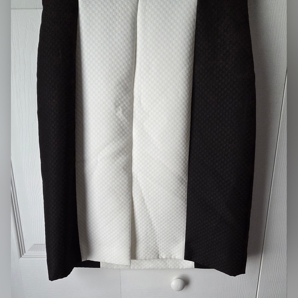 Tahari-Levine Studio Black and White Sleeveless Colorblock Mini Dress Size 10 - Picture 9 of 13